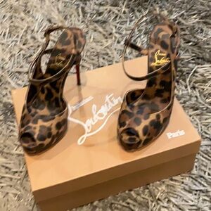 Christian Louboutin Brown Leopard Print Heels